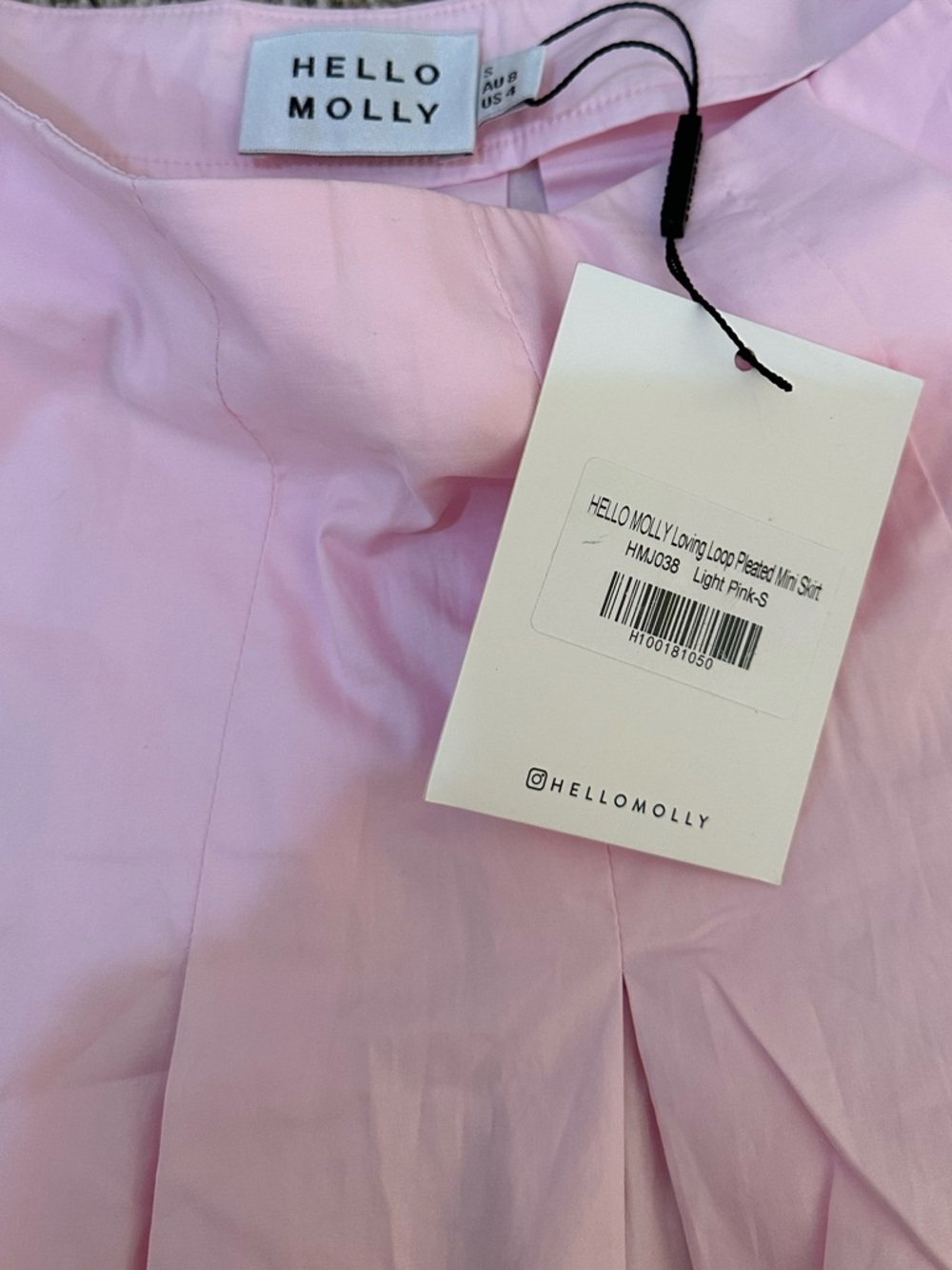 Hello Molly Loving Loop Pleated Skirt in Baby Pink NWT - Picture 3 of 4